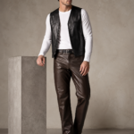 Dalton Straight-Leg Leather Pants